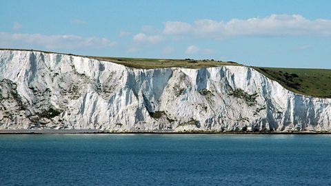 White Cliffs of Dover in England.