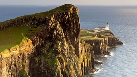 Neist Point and its lighthouse on the Isle of Skye, Scotland.