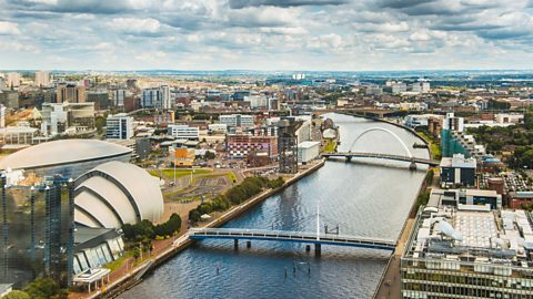 Aerial photograph of Glasgow.