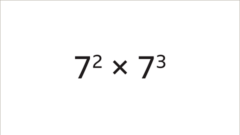 Seven squared multiplied by seven cubed.