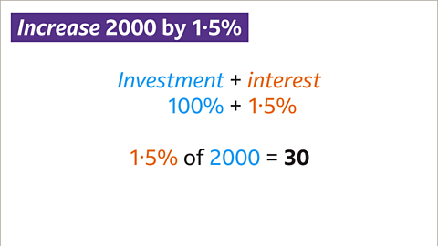 One point five percent of two-thousand equals thirty.