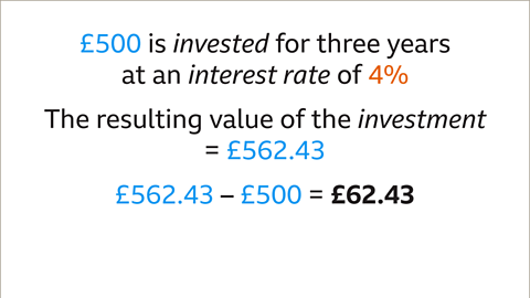 Five-hundred and sixty-two pounds and forty-three pence minus five-hundred pounds equals sixty-two pounds and forty-three pence.