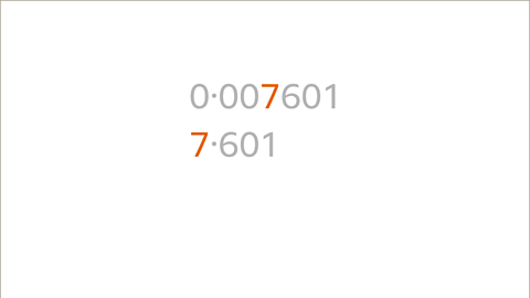 Zero point zero zero seven six zero one. Seven point six zero one – both seven’s are highlighted.