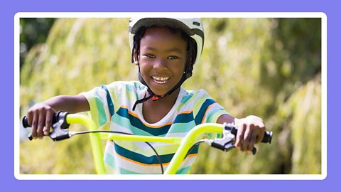 A boy on a bike