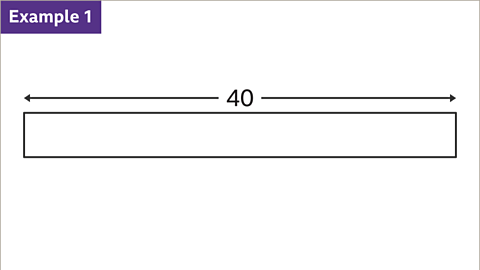 Example 1: A bar labelled forty with an arrow pointing to each end.