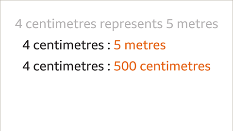 Four centimetres to five metres – highlighted. Four centimetres to five-hundred centimetres – highlighted.