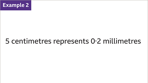 Example 2: Five centimetres represents zero point two millimetres.