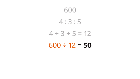 Six-hundred divided by twelve equals fifty.