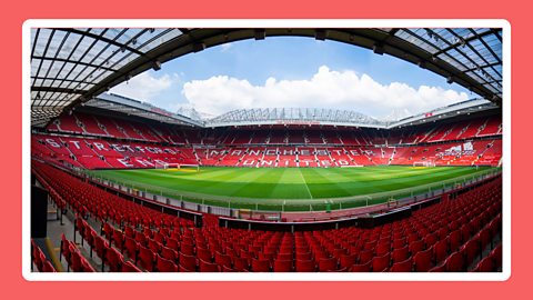 A fish eye view of Old Trafford, home of Manchester United.