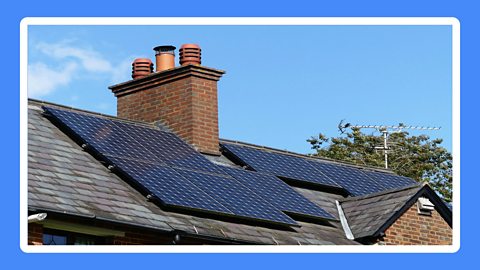 Solar panels on a roof.