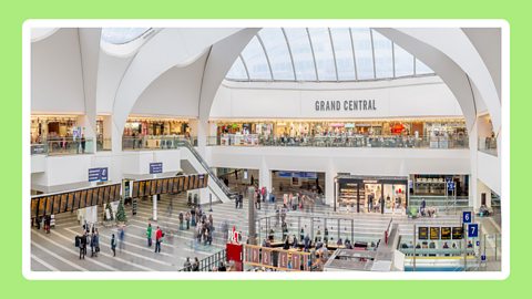 The inside of Grand Central shopping centre in Birmingham.