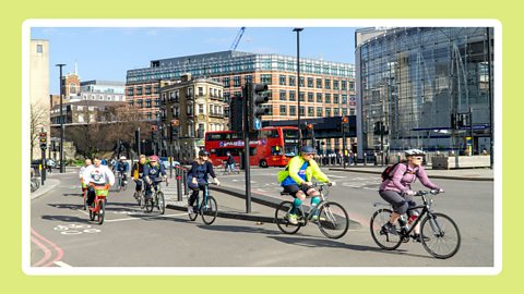 Cyclists in London.