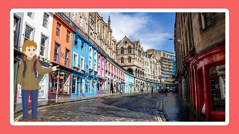 High street in Edinburgh.