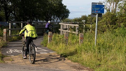 Two cyclists using the route network near Fort William