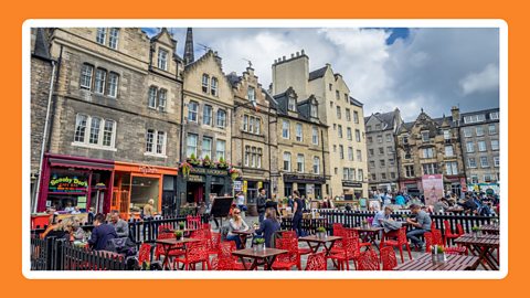 Outside dining area in Edinburgh