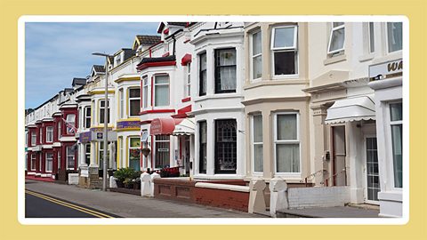 Colourful hotels along the seafront at Blackpool