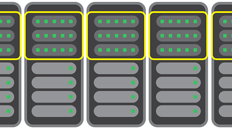 Image of parts of a network. Switches: These make sure that information is sent to the right place.