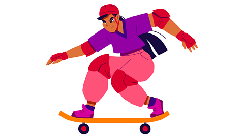 A woman on a skateboard.