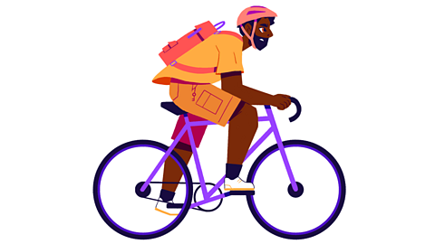 A man cycling.