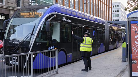 GLider bus in Belfast, Northern Ireland