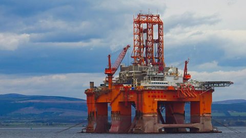 An oil/gas rig in the Cromarty Firth