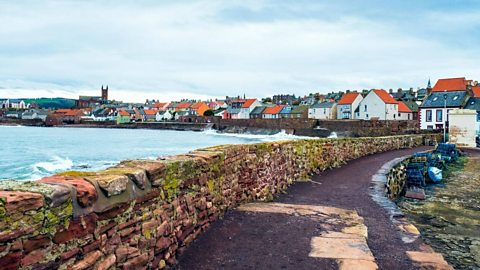 Houses by the shore in Dunbar 