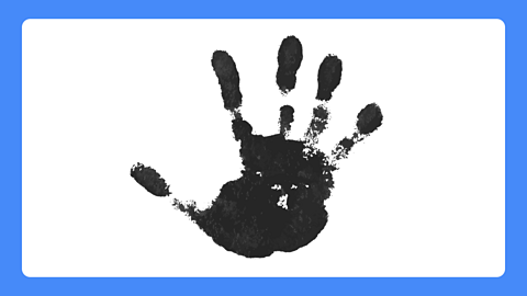 A black hand print. 