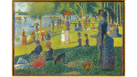 This is a painting by Georges Seurat called 'A Sunday on La Grande Jatte'. It was painted in 1884.  