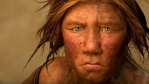 The reconstruction of a Neanderthal woman was created by Dutch artists Andrie and Alfons Kennis (Credit: Getty Images)