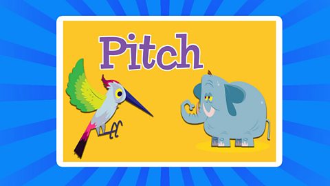 Pitch with cartoon of a humming bird and elephant.