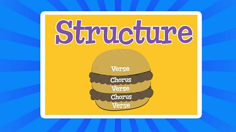 Structure and a cartoon burger.