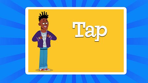 A picture of Omar with the word tap.