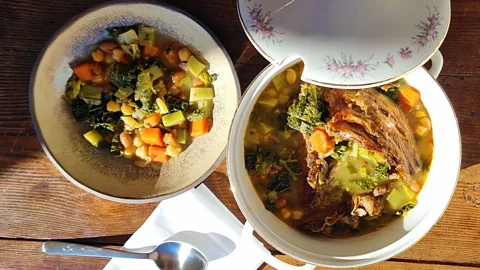 Maneštra, an Istrian soup-stew