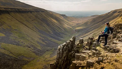 Hiker on the Pennine Way, UK
