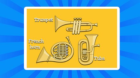 Trumpet, French horn and tuba.