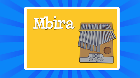 An illustrated image shown the traditional instrument from Zimbabwe called the mbira.