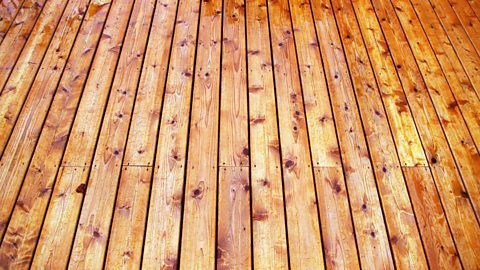 Cedar planks laid in decking