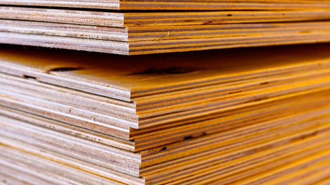 Stacked plywood sheets