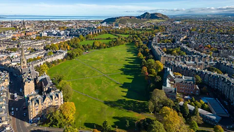 An aerial shot of Bruntsfield Links