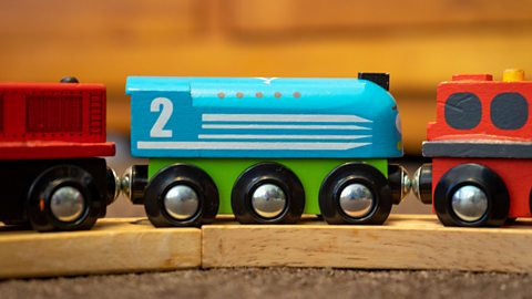 A magnetic toy train.