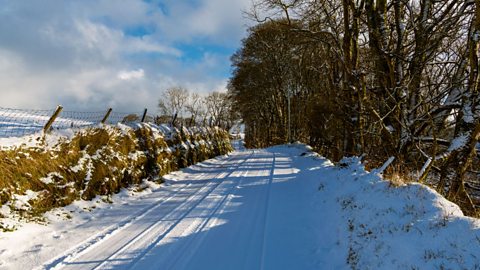 A snowy road