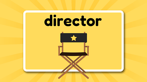 The word director above a directors chair.