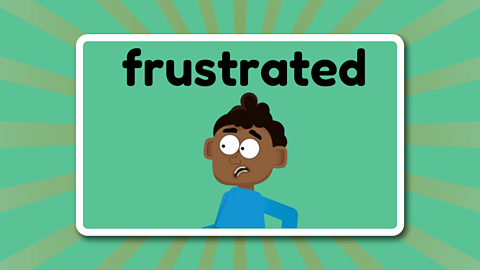 The word frustrated above a frustrated child.