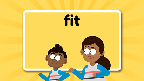 The word fit above two children racing each other.