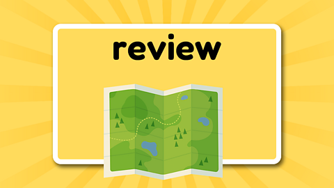 The word review above a map.