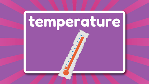 The word temperature above a thermometer.