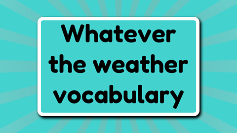 Whatever the weather vocabulary