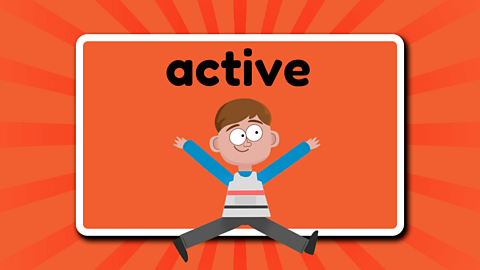 The word active above a child doing a star jump.