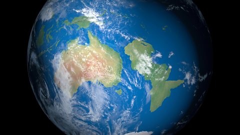 An artist's impression of the world with the continent of Zealandia (Credit: Alamy)