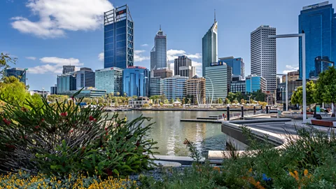 View of Elizabeth Quay and the Central Business District in Perth